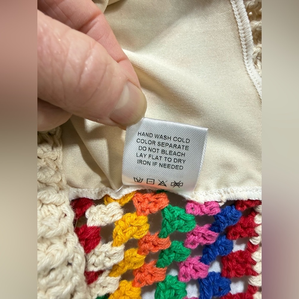A FATHER'S LOVE Multicolor Crochet Halter Top size S - Picture 11 of 13